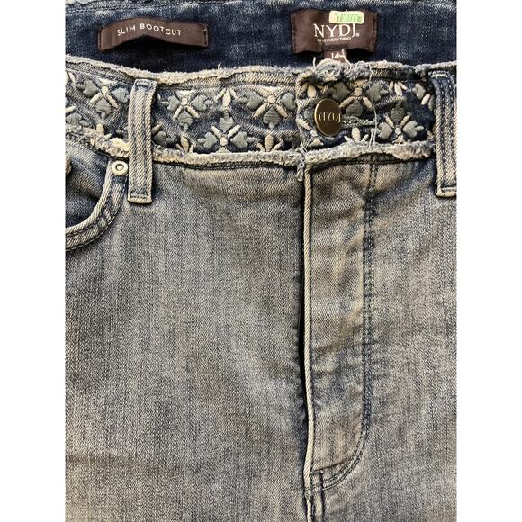 NYDJ Plus Size Light Wash Stretch Slim Bootcut LiftXTuck Raw Hem Jeans Size 14 - Picture 10 of 10